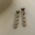thumbnail image 5 of Love Heart Threader Dangle Drop Stud Earrings Sterling Silver Pins for Women, 5 of 5
