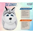 thumbnail image 5 of Silver Lilly Siberian Husky Dog Slippers - Animal Slippers Novelty House Shoe (Grey / White / Black, Large), 5 of 6