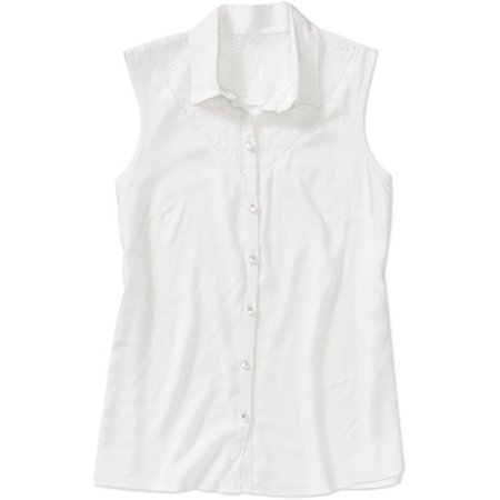 Alexis Taylor Women's Sleeveless Collar Button Down Top