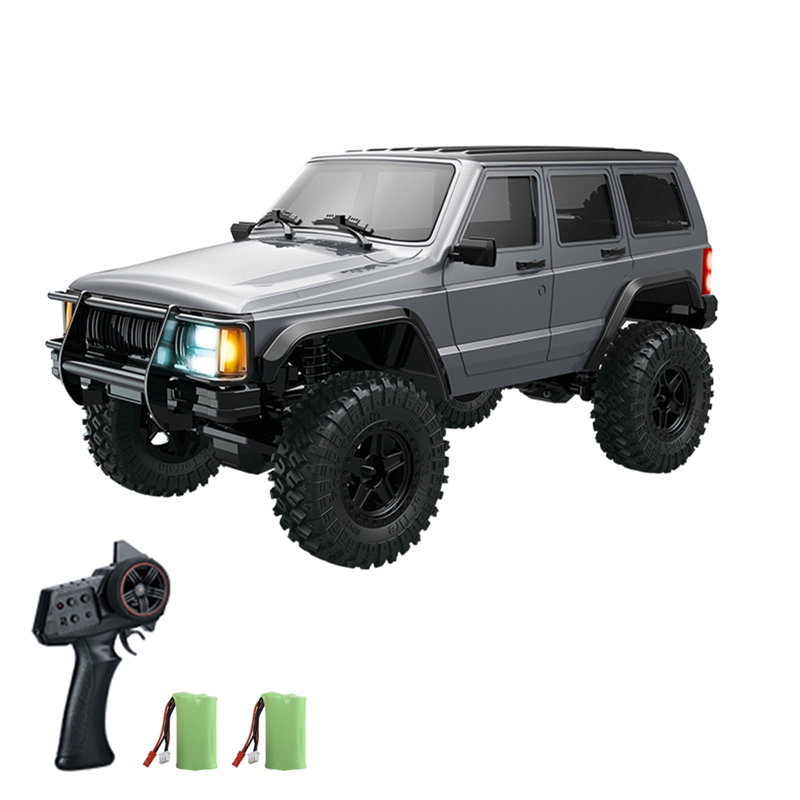 Remote  car,Vehicle With Led 18 Car Silver Huiop 1 18 2 Batteries Crawler Car Off-road Vehicle Crawler D886 Remote Car All Road Car Vehicle All Off Road Silver Grey 2 Battery