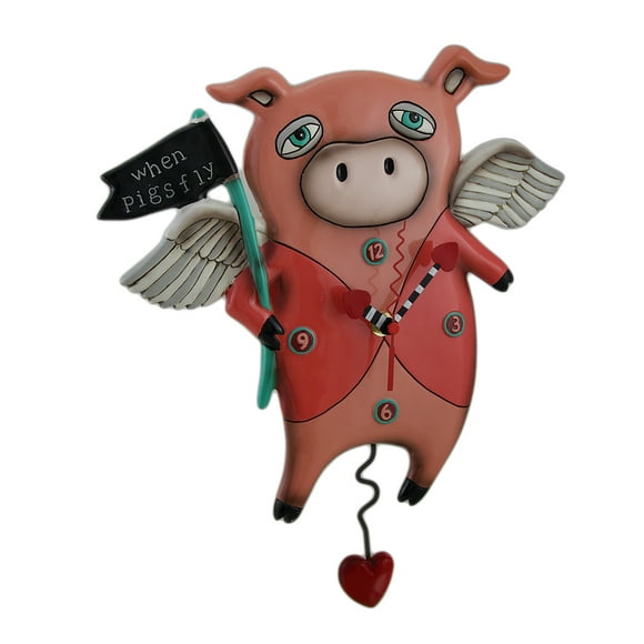 Allen Designs Horloge Murale à Pendule « When Pigs Fly » 13 Po