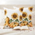 thumbnail image 3 of Orange Pumpkin Fall Outdoor Waterproof Pillow Covers, Thanksgiving Sunflower Botanical Decorative Square Throw Pillowcase Sofa Cushion Sham for Patio/Couch/Chair, 16"x16" 2 Pack, 3 of 8