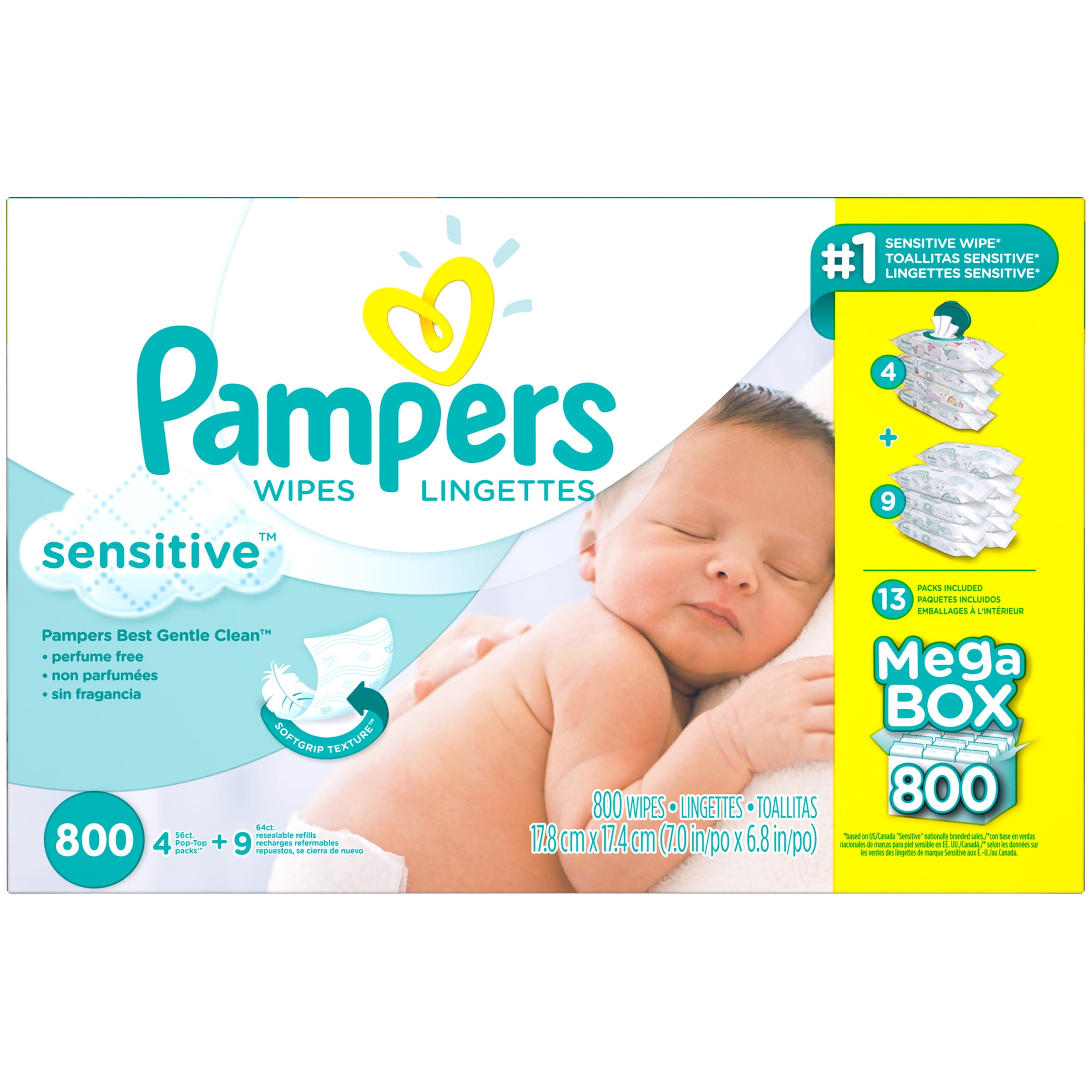 pampers sensitive wipes 800