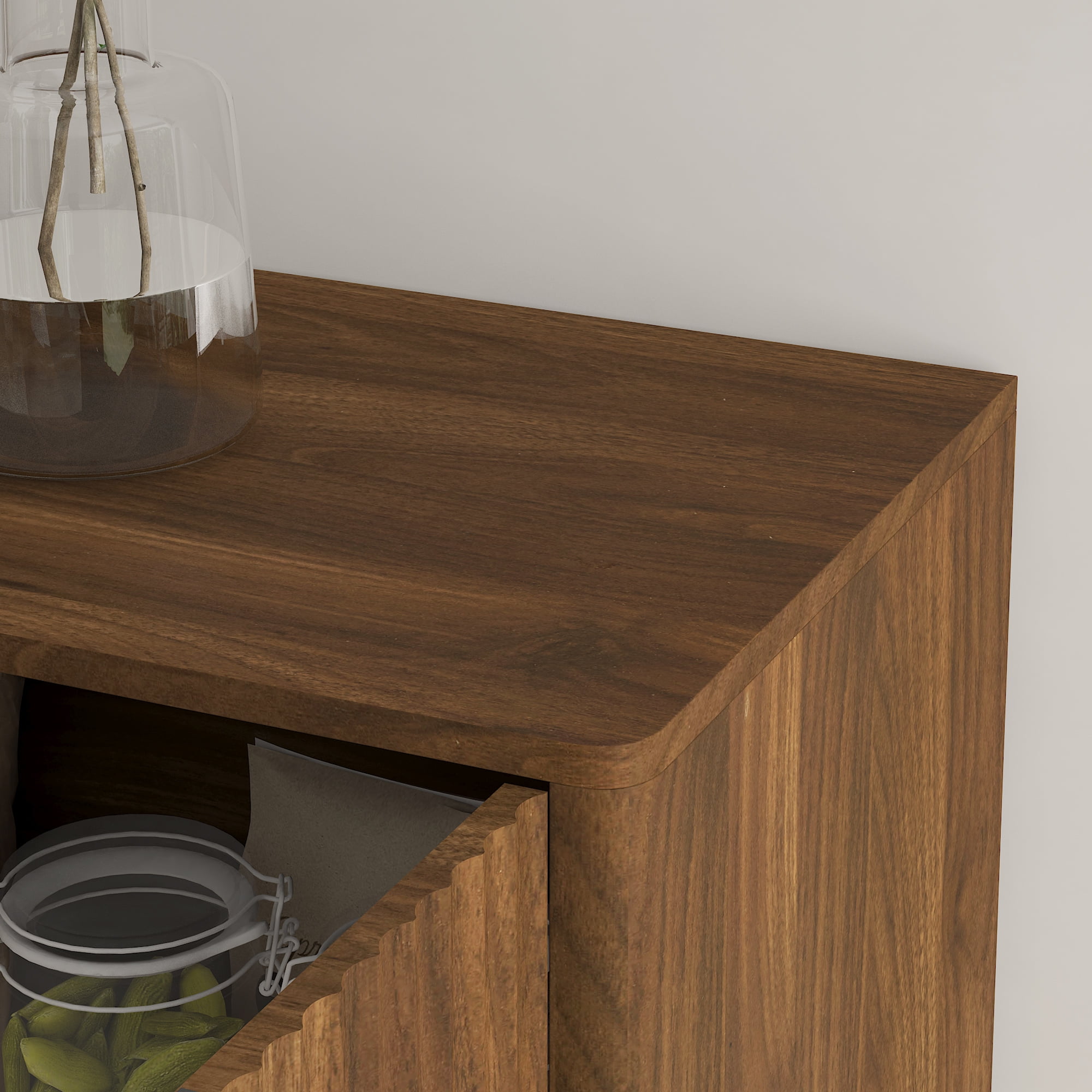 TrumanPick Buffet Cabinet with Storage, Modern Accent Sideboard with Adjustable Shelves, Buffet Table Media Console Cabinet for Entryway Living Room Kitchen Dining Room Hallway, Walnrt