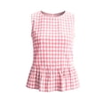 thumbnail image 7 of MAFYTYTPR Women's Plaid Peplum Hem Round Neck Tank Tops Spring Summer Casual Tops for Everyday Wear 1PC S-XXL, 7 of 7
