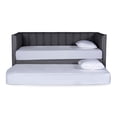 thumbnail image 2 of Cama Doble De Lino Gris Oxford No Incluye Colchones Modelo Gambino Makora Incluye 2 Colchones, 2 of 8