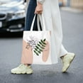 thumbnail image 6 of YFYANG Reusable Cotton Canvas Tote Shopping Bag, Green Leaves Boho Art Washable Portable Grocery Bag for Daily Travel, 6 of 8