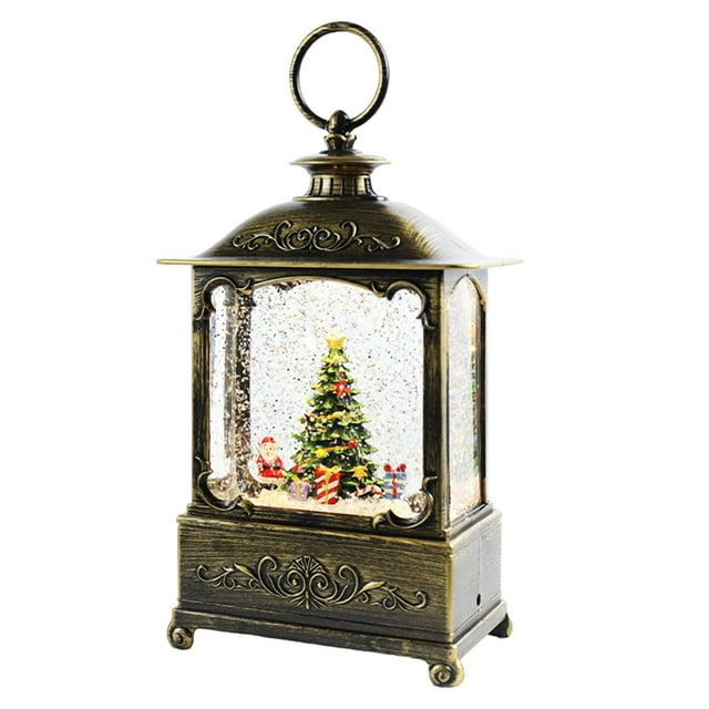 Caja de música navideña, estatua de escritorio, linterna, luz nocturna, adorno de mesa, manualidades para el hogar, decoración de boda, regalo para