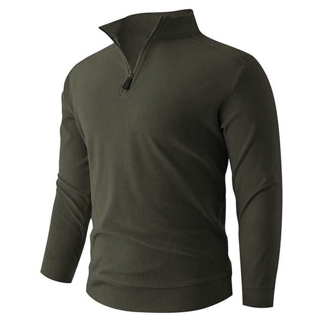 pstuiky Camisas casuales de manga larga para hombre, Suéter de punto cálido de color sólido de moda informal para hombre, manga larga, top redondo salir tops l