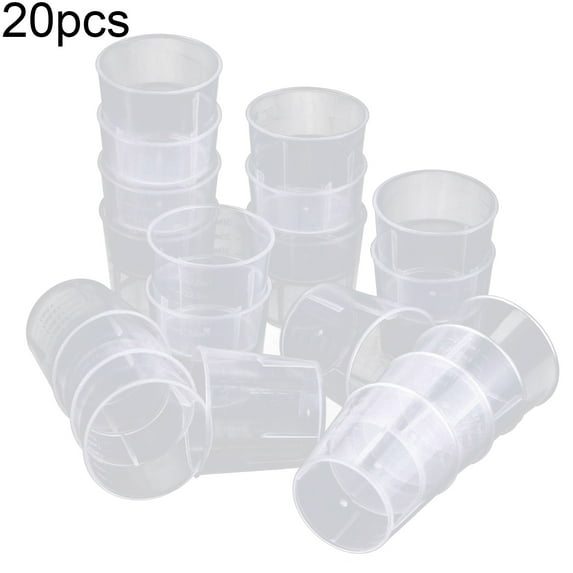 Reheyre Set of 20 Plastic Measuring Cups (60ML) - Kitchen Cooking Laboratory Graduated Beakers