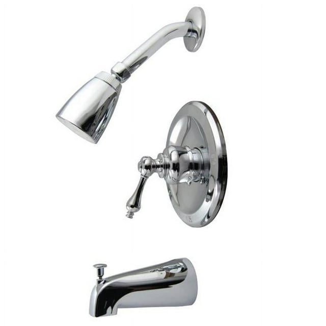 Kingston Brass KB531AL Robinet de Baignoire et Douche à Poignée Unique avec Poignée en Métal, Chrome