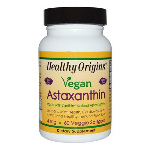Healthy Origins Astaxanthin 4mg Vegetarian Softgels, 60 Ea, 6 Pack