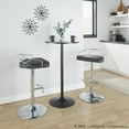 thumbnail image 3 of LumiSource Chrome Metal, Black PU Charlotte Glam Adjustable Barstool - Set of 2, 3 of 4