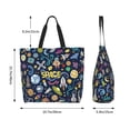 thumbnail image 6 of Bingfone Canvas Tote Bag for Women with Inner Pocket Aesthetic Cute Shopping Tote Bags Reusable Grocery Bags-Colorful Space, 6 of 9