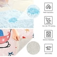 thumbnail image 3 of Yayeee Bath Rug for Bathroom Floor Non Slip Contour Fluffy Soft Absorbent Mat, 20"x24", Blue Christmas Santa, 3 of 7