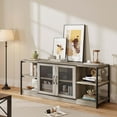 thumbnail image 2 of Yeshouse Gray Entertainment Center, Industrial Farmhouse TV Stand with Mesh Doors, Storage for 65 Inch TV & Up, 2 of 9