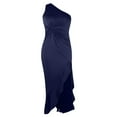 thumbnail image 5 of IROINNID Sleeveless One-Shoulder Dress For Women Fashion Summer Strapless Ruffle Split Dress Solid Color Full-Length Sheath Dress, 5 of 5