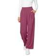 thumbnail image 4 of HongQid Wide Leg Pants for Women Loose Yoga Pants with Pockets Petite/Regular/Tall Stretch Casual Lounge Pants, 4 of 5