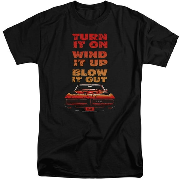 Pontiac Blow It Out Gto Adult Tall T-Shirt 18/1 T-Shirt Black