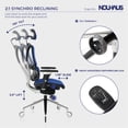 thumbnail image 6 of Nouhaus Ergonomic Office Chair Lumbar Support Aluminum Alloy Backrest, High Back Mesh Computer Desk Chair with Adjustable Headrest, 4D Armrest and Premium Wheels, 6 of 7