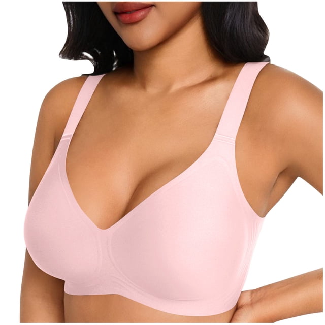 Ropa Interior Transpirable para Mujeres Sujetador Delgado de Tamaño Grande sin Bordes Reunión Diseño Ropa Interior Inalámbrica Diaria Cómoda
