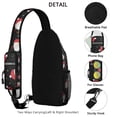 thumbnail image 3 of Sling Backpack,Black Christmas Santa Pattern Crossbody Bag with Water Bottle Holder,Waterproof Sling Bag for Men/Women with Chest Phone Holder for Hiking,Travel, 3 of 6