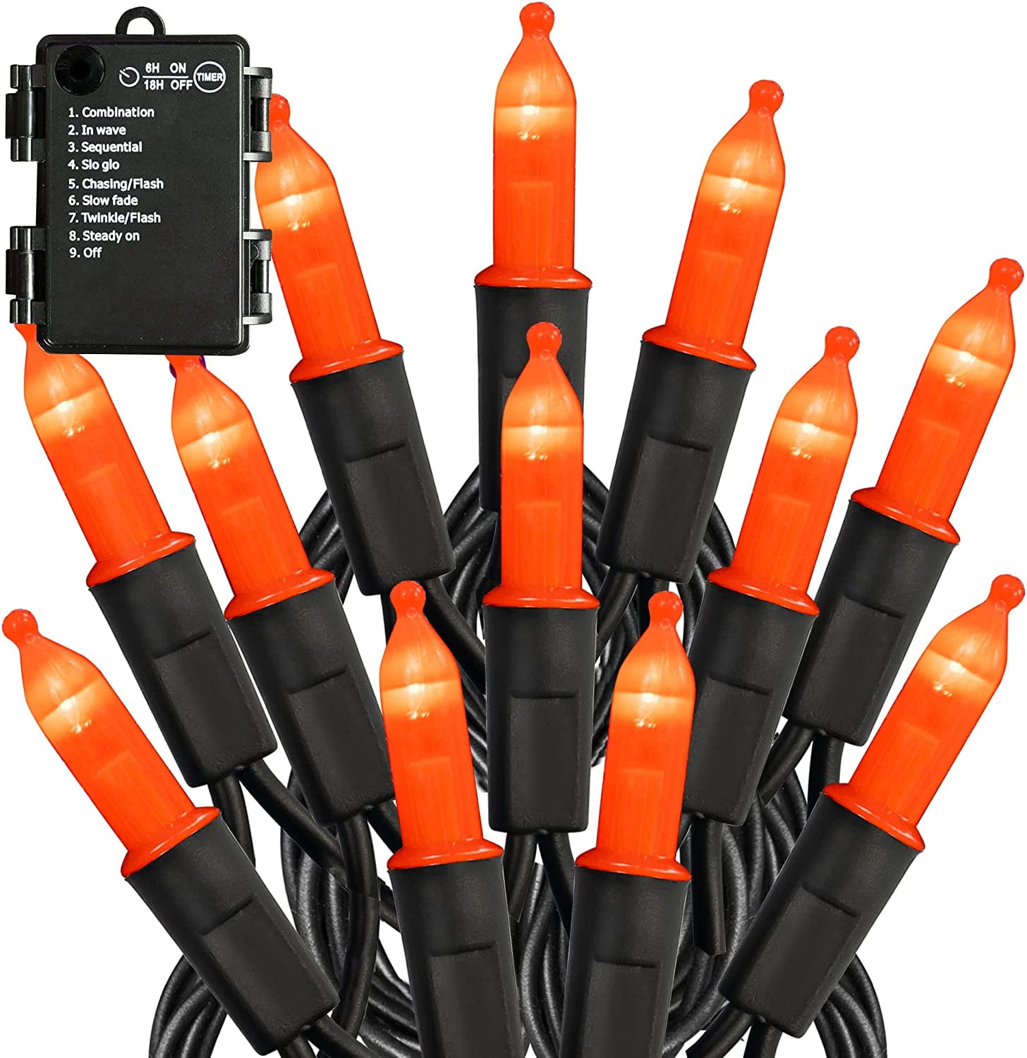 Christmas Lights, 50 LED 16ft Battery Operated String Lights with 8