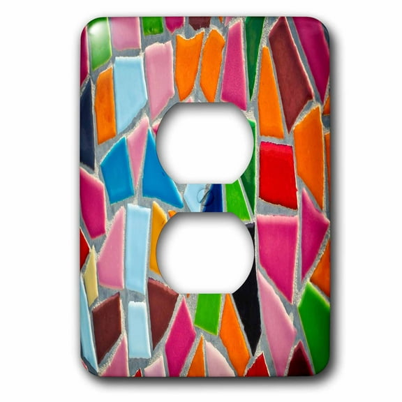 3dRose, Image of Multicolor Mosaic Tile Pattern, 2 plug outlet cover