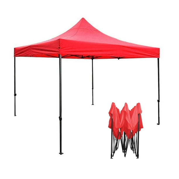 Carpa 3x3 m Jardimanía, Toldo Antisombra Plegable y Portátil rojo