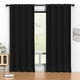 thumbnail image 1 of Blackout Cortinas 52 x 96 Pulgadas, Juego de Cortinas Térmicas Aisladas Negras de 2 Paneles, Reducción de Ruido y Oscurecimiento de Habitación para Recámara, Sala de Estar, Protección de Privacidad y, 1 of 7