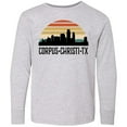 thumbnail image 3 of Inktastic Corpus Christi Texas Skyline Retro Long Sleeve Youth T-Shirt, 3 of 5