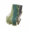 thumbnail image 4 of Vintage Soft Flannel Fleece Blanket, Retro Abstract Image with Modern Backdrop and Lace and Floral Frame Print, Cozy Plush for Indoor and Outdoor Use, 50" x 70", White and Jade Green, by Ambesonne, 4 of 6