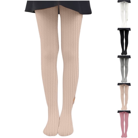 THDHVS Girls Socks,Girls White Dance Tights Stretchy Velvet Fabric Sheer and Thin Style Full Length Tights for Performance and Costumes White S