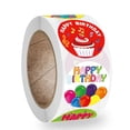 thumbnail image 1 of Pegatinas de feliz cumpleaños para decoración de caja de regalo, etiqueta redonda de 1 pulgada para decoración de Candel, pastel, globo, Festival, fiesta, evento, dulces, panadería, 100-500 Uds., 1 of 4