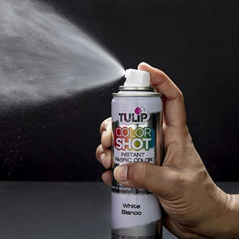 Tulip Color Shot Instant Fabric Color Spray 3 oz White, Quick Dry, Even  Coverage 