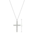 thumbnail image 3 of Forever Facets Women's Platinum over Sterling Silver Genuine Jade Cross Necklace, 3 of 5
