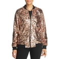 thumbnail image 1 of Bagatelle Blouson Bomber à Sequins pour Femmes, Marron, Moyen, 1 of 1