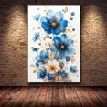 thumbnail image 4 of Mudket Framed,Floral Canvas Wall Art,Ready to Hang,Blue Wild Flowers Autumn Leaves Canvas Print,Farmhouse Botanical Wall Decor,for Bedroom Kitchen Office Decor - 12"L x 8"W, 4 of 10