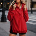 thumbnail image 3 of Mock Neck Sweatshirt for Women Solid Color Button Long Sleeve Loose Relaxed Fit Casual Lightweight Ribbed Cuffs Cozy Classic Everyday Fall Winter Pullover, 3 of 9