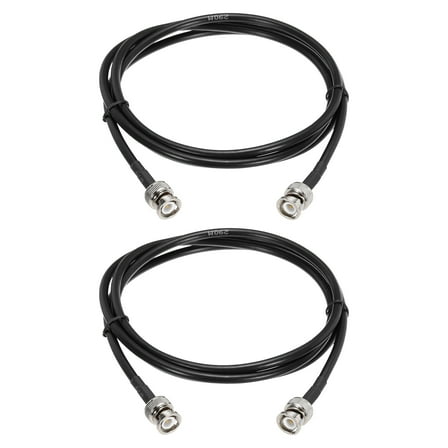 Uxcell 2 PCS RG58 Coaxial Cable 5ft/1.5 M, BNC Male to BNC Male Coax Cable 50 Ohm Low Loss Cable