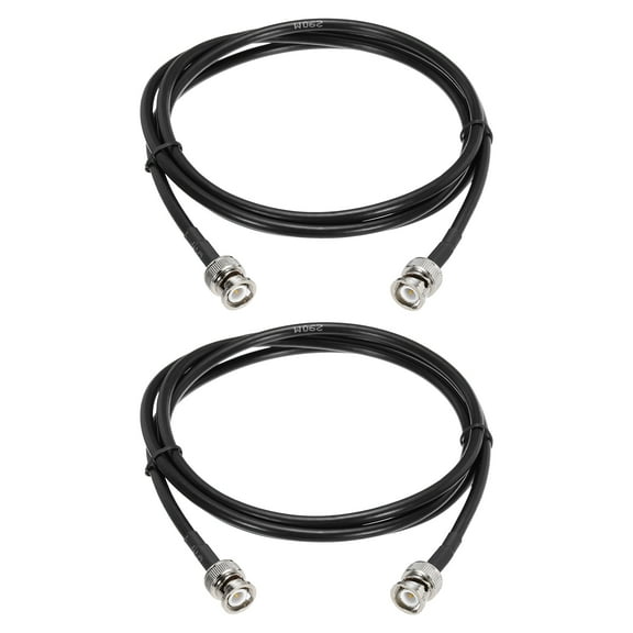 Uxcell 2 PCS RG58 Coaxial Cable 5ft/1.5 M, BNC Male to BNC Male Coax Cable 50 Ohm Low Loss Cable