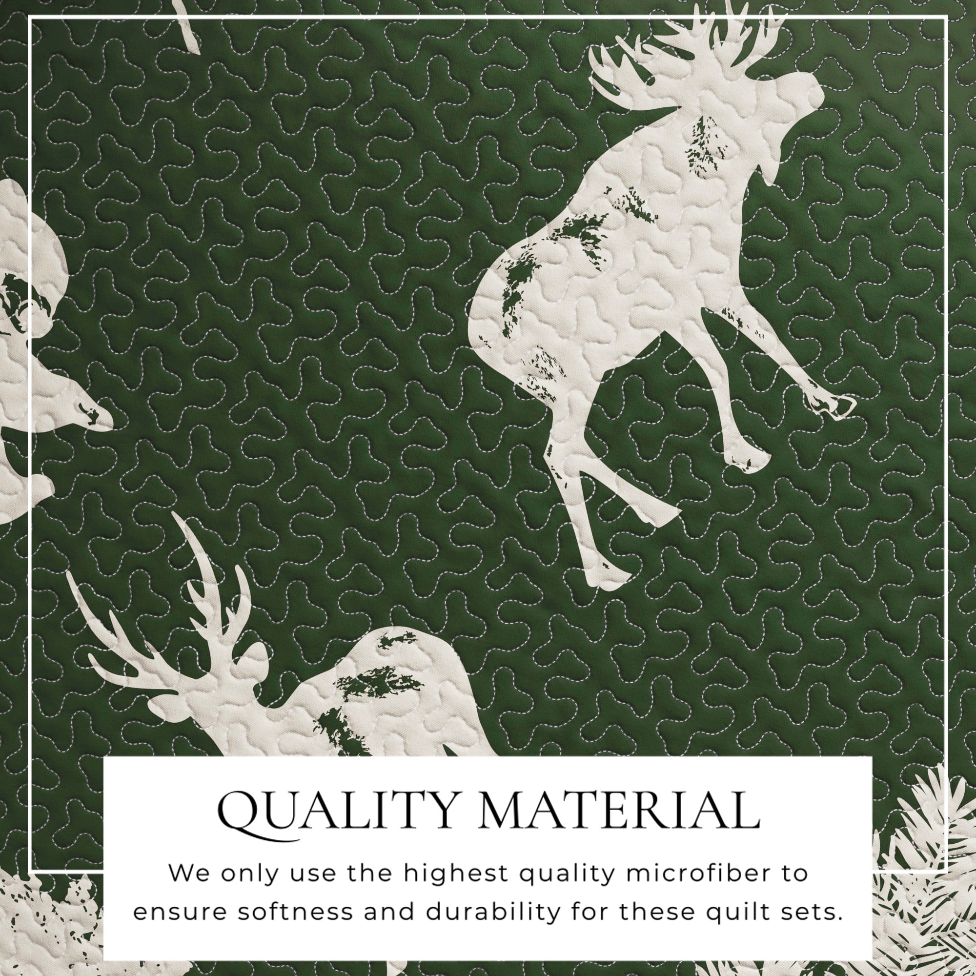 Great Bay Home Rustic Lodge Reversible Reversible Quilt Set With Shams (King, Rio Ridge - Forest Green)