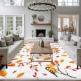 thumbnail image 3 of 5'x7' Area Rugs for Living Room Bedroom, Orange Leaves Fall Washable Rug Carpet Runner Indoor Outdoor, Branches Birds Pine Cones Non Slip Floor Mats Area Rug for Kitchen, Nursery, 3 of 8