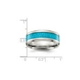 thumbnail image 2 of Mens Stainless Steel Band Ring with Turquoise Inlay (8mm), 2 of 4