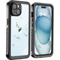 for iPhone 15 Waterproof Case,[Built-in Screen Protector][IP68 Underwater][15FT Military Dropproof] Full Body Rugged Heavy Duty Shockproof Waterproof Phone Case-Black/Clear