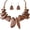 Brown, variant on Chunky Beaded Necklace and Earring Sets for Women Boho Wooden Jewelry Set African Statement Necklaces