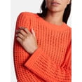 thumbnail image 5 of Time and Tru Women’s Textured Cotton Sweater with Long Sleeves, Lightweight, Sizes XS-XXXL, 5 of 6