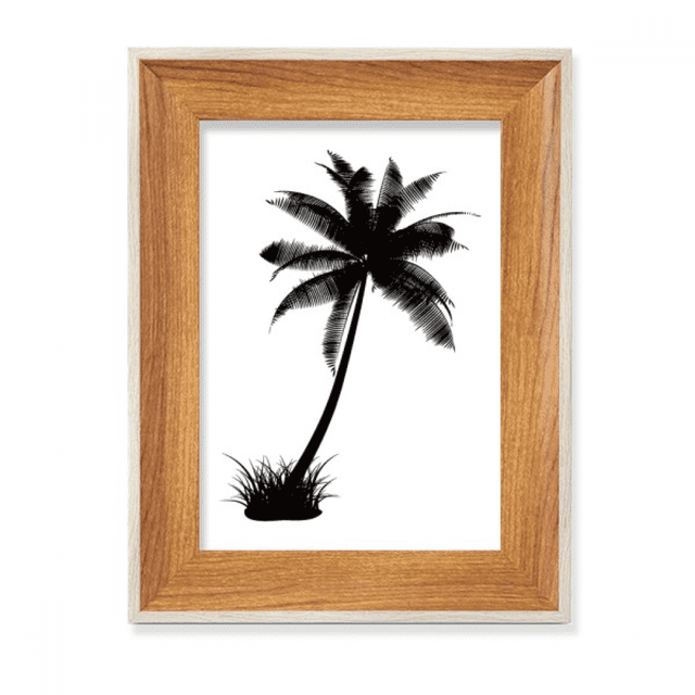 Coconut Tree Beach silueta negra Escritorio Marco de fotos de madera Pantalla Imagen Arte Pintura Múltiples conjuntos