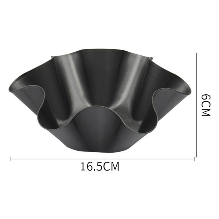 4 Pcs Wavy Baking Tins, Unusual Baking Tins, Cake Tin with Non-Stick Coating, 6 inch Carbon Steel Flower Shaped Baking Tray, Size: 16.5