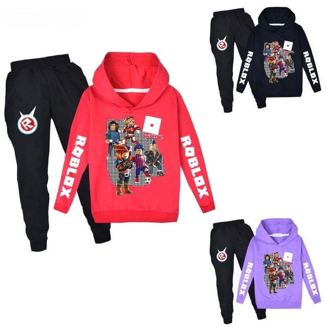 juego moda tendencia traje niños niñas Sudadera con capucha pantalones casuales dibujos animados niños ropa Casual regalos de cumpleaños